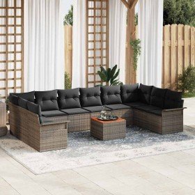 Conjunto de sofás de jardín 11 pcs Gris ratán sintético en Sofás de exterior | Comprar online en Foru.es