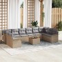 Conjunto de sofás de jardín 11 pcs Beige ratán sintético en Sofás de exterior | Comprar online en Foru.es