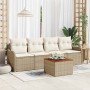 Conjunto de sofás de jardín 5 pcs Beige ratán sintético en Sofás de exterior | Comprar online en Foru.es