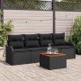 Conjunto de sofás de jardín 5 pcs Negro ratán sintético en Sofás de exterior | Comprar online en Foru.es