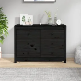 Solid black pine wood auxiliary cabinet 100x40x72 cm by vidaXL, Sideboards - Ref: Foro24-821768, Price: 170,07 €, Discount: %