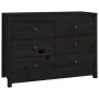 Armario auxiliar madera maciza de pino negro 100x40x72 cm de vidaXL, Aparadores - Ref: Foro24-821768, Precio: 170,07 €, Descu...