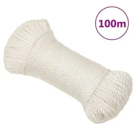 Cuerda de trabajo polipropileno blanco 3 mm 100 m de vidaXL, Sogas y cuerdas metálicas - Ref: Foro24-153037, Precio: 13,16 €,...