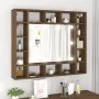 Mueble con espejo y LED marrón roble 91x15x76,5 cm de vidaXL, Tocadores de baño - Ref: Foro24-820450, Precio: 68,85 €, Descue...