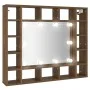 Mueble con espejo y LED marrón roble 91x15x76,5 cm de vidaXL, Tocadores de baño - Ref: Foro24-820450, Precio: 68,85 €, Descue...