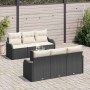 Conjunto de sofás de jardín 7 pcs Negro ratán sintético en Sofás de exterior | Comprar online en Foru.es