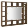 Mueble con espejo y LED marrón roble 91x15x76,5 cm de vidaXL, Tocadores de baño - Ref: Foro24-820450, Precio: 68,85 €, Descue...