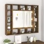 Mueble con espejo y LED marrón roble 91x15x76,5 cm de vidaXL, Tocadores de baño - Ref: Foro24-820450, Precio: 68,85 €, Descue...