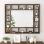 Mueble con espejo y LED marrón roble 91x15x76,5 cm de vidaXL, Tocadores de baño - Ref: Foro24-820450, Precio: 68,85 €, Descue...