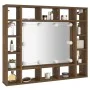 Mueble con espejo y LED marrón roble 91x15x76,5 cm de vidaXL, Tocadores de baño - Ref: Foro24-820450, Precio: 68,85 €, Descue...