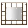 Mueble con espejo y LED marrón roble 91x15x76,5 cm de vidaXL, Tocadores de baño - Ref: Foro24-820450, Precio: 68,85 €, Descue...