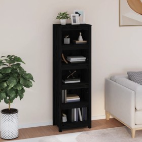 Estantería madera maciza de pino negra 50x35x154 cm de vidaXL, Librerías y estanterías - Ref: Foro24-821718, Precio: 135,23 €...