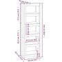 Estantería madera maciza de pino negra 50x35x154 cm de vidaXL, Librerías y estanterías - Ref: Foro24-821718, Precio: 135,23 €...