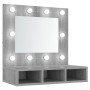 Mueble con espejo y LED color gris Sonoma 60x31,5x62 cm de vidaXL, Tocadores de baño - Ref: Foro24-820455, Precio: 53,71 €, D...