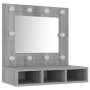 Mueble con espejo y LED color gris Sonoma 60x31,5x62 cm de vidaXL, Tocadores de baño - Ref: Foro24-820455, Precio: 53,71 €, D...