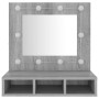 Mueble con espejo y LED color gris Sonoma 60x31,5x62 cm de vidaXL, Tocadores de baño - Ref: Foro24-820455, Precio: 53,71 €, D...