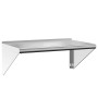 Estante de pared de acero inoxidable plateado 75x45x31 cm en Estanterías | Comprar online en Foru.es