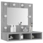 Mueble con espejo y LED color gris Sonoma 60x31,5x62 cm de vidaXL, Tocadores de baño - Ref: Foro24-820455, Precio: 53,71 €, D...