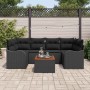 Conjunto de sofá de jardín 7 pcs Negro Poliratán en Sofás de exterior | Comprar online en Foru.es