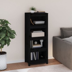 Estantería madera maciza de pino negra 50 x 35 x 125,5 cm de vidaXL, Librerías y estanterías - Ref: Foro24-821713, Precio: 11...