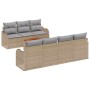 Conjunto de sofás de jardín 8 pcs Beige ratán sintético en Sofás de exterior | Comprar online en Foru.es