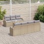 Conjunto de sofás de jardín 8 pcs Beige ratán sintético en Sofás de exterior | Comprar online en Foru.es