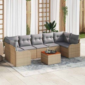 Conjunto de sofás de jardín 8 pcs Beige ratán sintético en Sofás de exterior | Comprar online en Foru.es