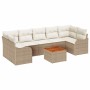 Conjunto de sofás de jardín 8 pcs Beige ratán sintético en Sofás de exterior | Comprar online en Foru.es