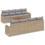 Conjunto de sofás de jardín 9 pcs Beige ratán sintético en Sofás de exterior | Comprar online en Foru.es