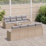 Conjunto de sofás de jardín 9 pcs Beige ratán sintético en Sofás de exterior | Comprar online en Foru.es