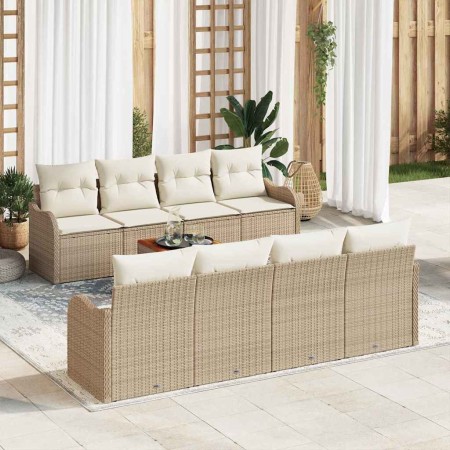 Conjunto de sofás de jardín 9 pcs Beige ratán sintético en Sofás de exterior | Comprar online en Foru.es