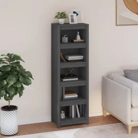 Estantería madera maciza de pino gris 50x35x154 cm de vidaXL, Librerías y estanterías - Ref: Foro24-821716, Precio: 115,65 €,...