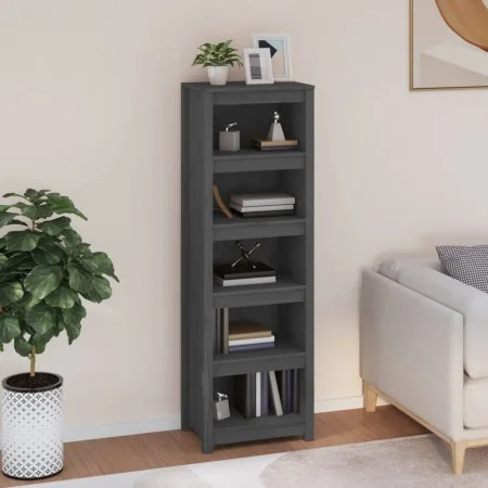 Estantería madera maciza de pino gris 50x35x154 cm de vidaXL, Librerías y estanterías - Ref: Foro24-821716, Precio: 115,65 €,...