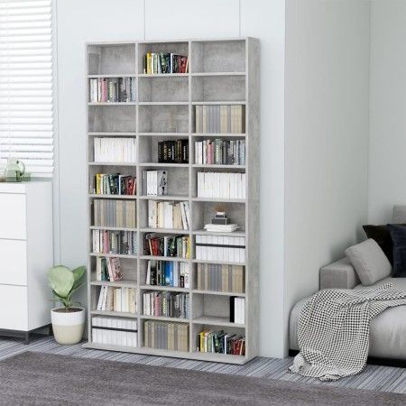 Armario para CDs madera contrachapada gris 102x16x177,5 cm de vidaXL, Almacenamiento para CD y DVD - Ref: Foro24-801782, Prec...