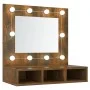 Mueble con espejo y LED color roble ahumado 60x31,5x62 cm de vidaXL, Tocadores de baño - Ref: Foro24-820454, Precio: 44,30 €,...