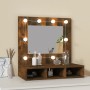 Mueble con espejo y LED color roble ahumado 60x31,5x62 cm de vidaXL, Tocadores de baño - Ref: Foro24-820454, Precio: 51,39 €,...