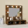 Mueble con espejo y LED color roble ahumado 60x31,5x62 cm de vidaXL, Tocadores de baño - Ref: Foro24-820454, Precio: 44,30 €,...