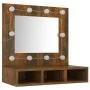 Mueble con espejo y LED color roble ahumado 60x31,5x62 cm de vidaXL, Tocadores de baño - Ref: Foro24-820454, Precio: 44,30 €,...