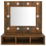 Mueble con espejo y LED color roble ahumado 60x31,5x62 cm de vidaXL, Tocadores de baño - Ref: Foro24-820454, Precio: 51,39 €,...