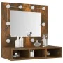 Mueble con espejo y LED color roble ahumado 60x31,5x62 cm de vidaXL, Tocadores de baño - Ref: Foro24-820454, Precio: 44,30 €,...