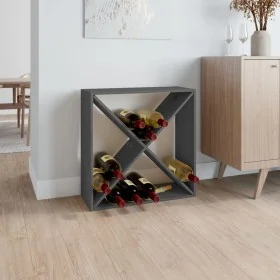 Solid gray pine wood wine rack 62x25x62 cm by vidaXL, Wine and liquor cabinets - Ref: Foro24-821761, Price: 57,09 €, Discount: %