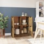 Aparadores 2 uds madera contrachapada roble ahumado 30x30x70 cm de vidaXL, Aparadores - Ref: Foro24-817019, Precio: 69,08 €, ...