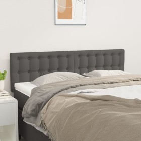 Cabeceros 2 unidades cuero sintético gris 72x5x78/88 cm de vidaXL, Cabeceros y pies de cama - Ref: Foro24-346468, Precio: 55,...