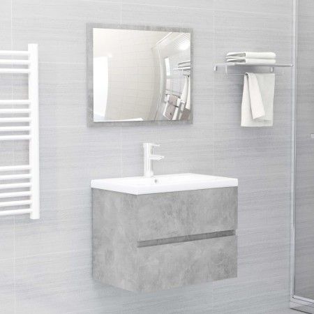 Juego de muebles de baño madera de ingeniería gris hormigón de vidaXL, Muebles de baño - Ref: Foro24-3071589, Precio: 155,58 ...