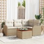 Conjunto de sofás de jardín 5 pcs Beige ratán sintético en Sofás de exterior | Comprar online en Foru.es