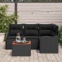 Conjunto de sofás de jardín 5 pcs Negro ratán sintético en Sofás de exterior | Comprar online en Foru.es