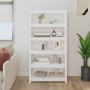 Estantería madera maciza de pino blanca 80x35x154 cm de vidaXL, Librerías y estanterías - Ref: Foro24-821690, Precio: 139,90 ...
