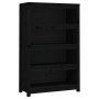 Estantería madera maciza de pino negra 80x35x126 cm de vidaXL, Librerías y estanterías - Ref: Foro24-821688, Precio: 140,38 €...