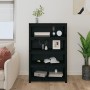 Estantería madera maciza de pino negra 80x35x126 cm de vidaXL, Librerías y estanterías - Ref: Foro24-821688, Precio: 140,38 €...