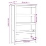 Estantería madera maciza de pino negra 80x35x126 cm de vidaXL, Librerías y estanterías - Ref: Foro24-821688, Precio: 140,38 €...